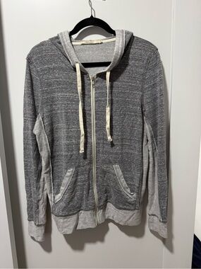 Abbot Main Gray Heather Zip Hoodie with Contrast Trim